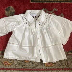 Zara lace inset blouse NWOT